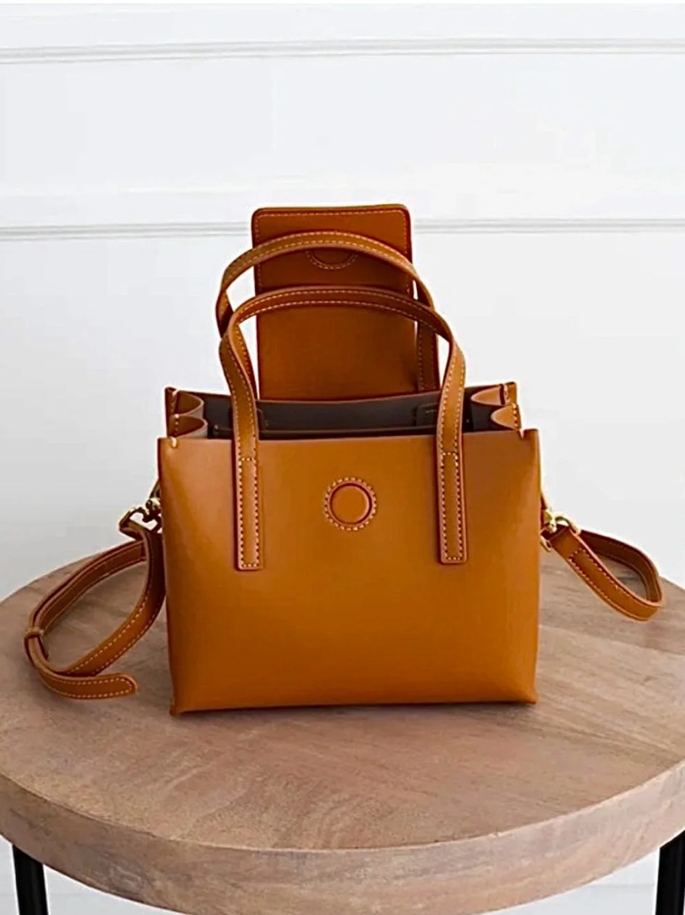 New AALLYN  Stella Mini Leather Satchel with crossbody and shoulder straps